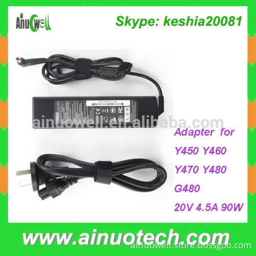 Original new Y450 Y460 Y470 Y480 G480 laptop charger for Lenovo 20V 4.5A 90W ac adapter replacement